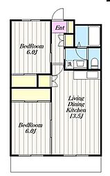 ビュースフルマンション桜台 2LDKの間取図画像