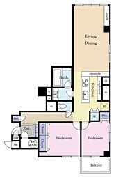 一番町ハウス 2LDKの間取図画像