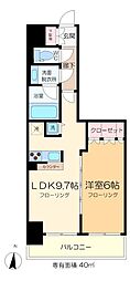 エスティメゾン錦糸町II 6階1LDKの間取り