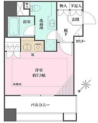 ファミールグラン銀座4丁目 8階ワンルームの間取り