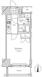 フトゥールス南麻布 10階1Kの間取り