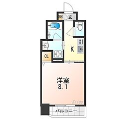 ジョイシティ二条城前 1Kの間取図画像