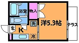 希林館 1階1Kの間取り
