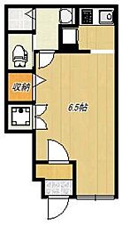 ナズ多摩川レジデンス 1階ワンルームの間取り
