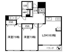 ラフィーヌ・ショコラ 2LDKの間取図画像