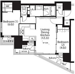 フレンシア四谷左門町 2LDKの間取図画像