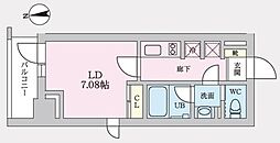 タスキプライムテラス後楽園 3階1Kの間取り