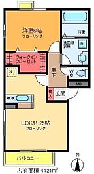 日暮里舎人ライナー 舎人公園駅 徒歩18分の賃貸アパート 3階1LDKの間取り