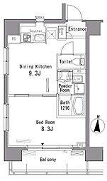 パークアクシス東陽町 1LDKの間取図画像