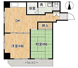 テイクルート亀戸 2DKの間取図画像