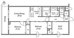 プライムガーデン若木 1階2LDKの間取り