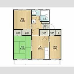 堀之内コート 1階3DKの間取り