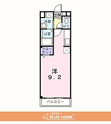 シャン・ド・フルール ワンルームの間取図画像