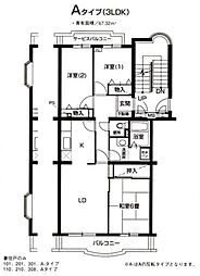 グラスイン笹山 3LDKの間取図画像
