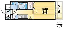 Clair摩耶 1階1Kの間取り