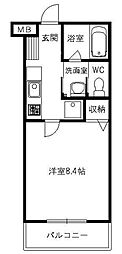 コンフォート植村 1Kの間取図画像