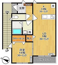 フォーラム菅 1LDKの間取図画像