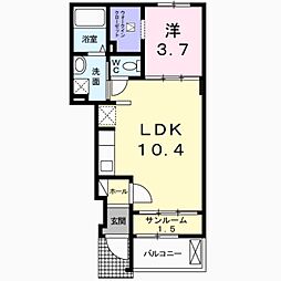 ロジェ白鷺 1LDKの間取図画像