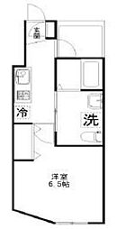 クオーレ宮本 2階1Kの間取り