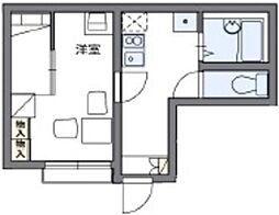 レオパレスメロディーベルイノ3 1Kの間取図画像