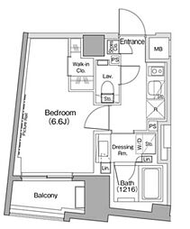 ザ・パークハビオ新高円寺 1Kの間取図画像