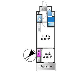 FREEDOM residence堺寺地町 1LDKの間取図画像