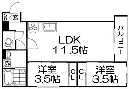 TIO ALBA 2LDKの間取図画像