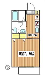 ウィンドミルK 1Kの間取図画像