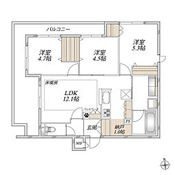 LUMINOUS COURT 3LDKの間取図画像