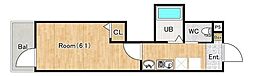 クレセントパーク見沼代親水公園 1Kの間取図画像