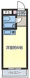 トップ池袋第三 2階ワンルームの間取り