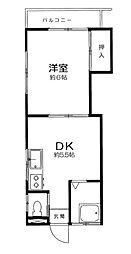 福利ハウス 1DKの間取図画像