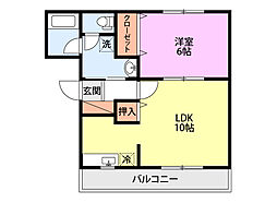 ハイツ・オルフィー 1LDKの間取図画像
