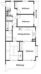 JR横須賀線 東戸塚駅 徒歩19分の賃貸マンション 4階4DKの間取り