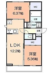 コートエスペランサ 2LDKの間取図画像