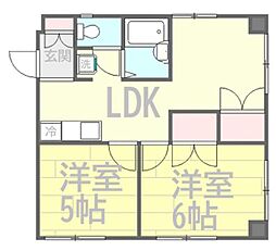テネシービル 2LDKの間取図画像