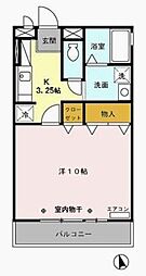 リブェール 1Kの間取図画像