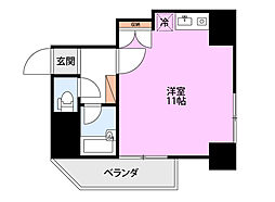 ホーユウコンフォルト長岡 ワンルームの間取図画像