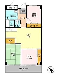 ファーストコーポ幕張本郷 3階3LDKの間取り