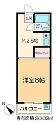 エメラルドマンション 1Kの間取図画像