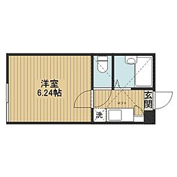 カーサベルテ 1Kの間取図画像