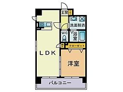 マハロ 1LDKの間取図画像