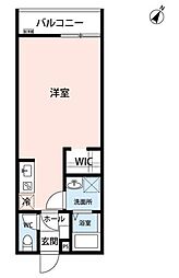 ヒルズ豊田 3階ワンルームの間取り