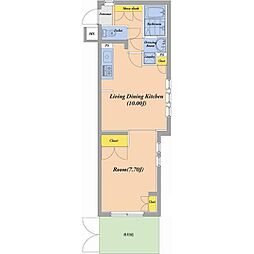 ビバリーホームズ戸越公園・2 1LDKの間取図画像
