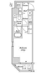 カーサスプレンディッド虎ノ門 8階1Kの間取り