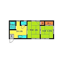 レオパレス春日 2DKの間取図画像