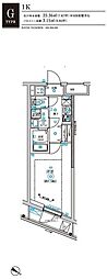RELUXIA不動前 1Kの間取図画像