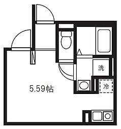 バズ西台II 4階ワンルームの間取り