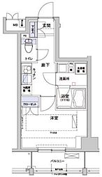 ハーモニーレジデンス住吉 1Kの間取図画像