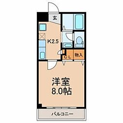 ヘルデンフィールズ 3階1Kの間取り